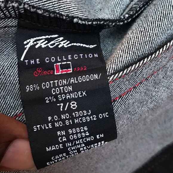 Black Jean Jacket with red jewel & stitching - Picture 7 of 7